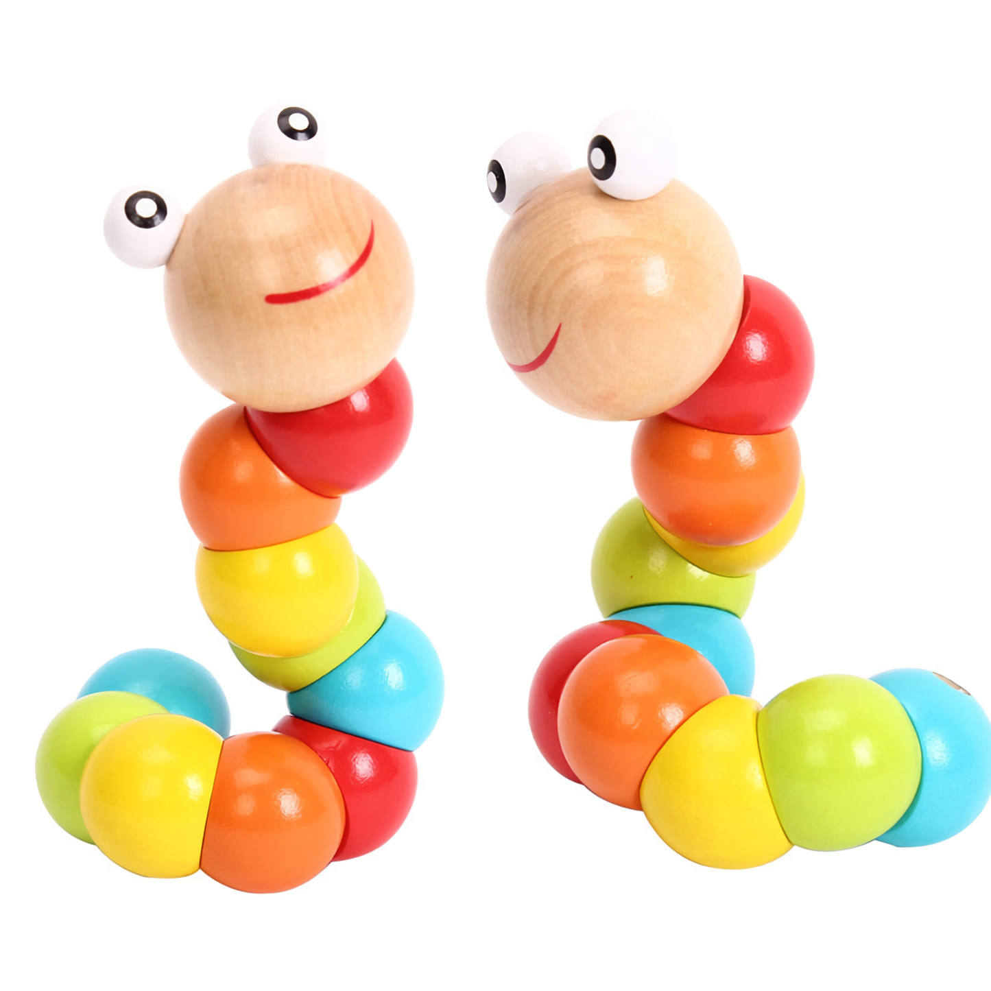 Wooden worm toy