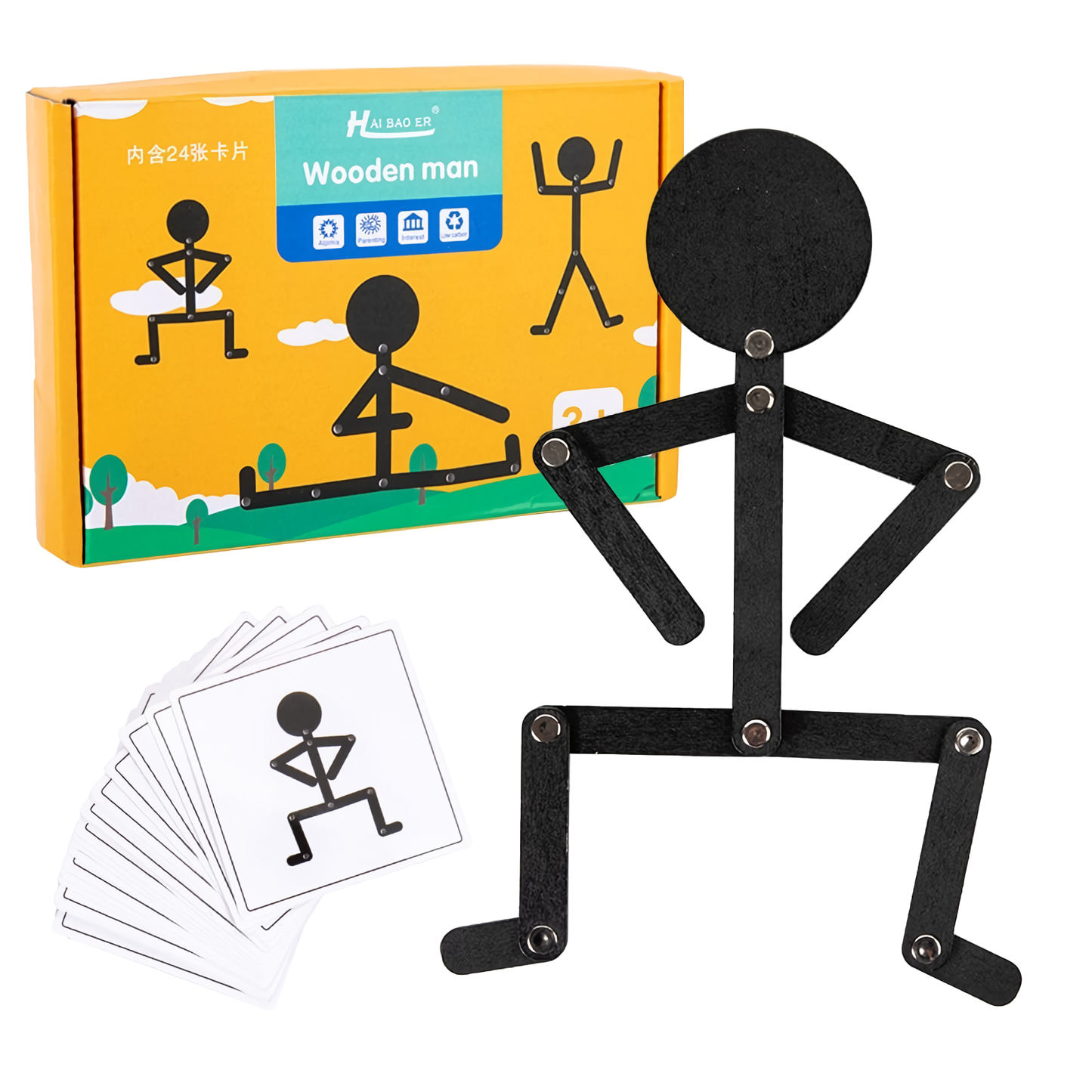 Wooden stick men puzzle