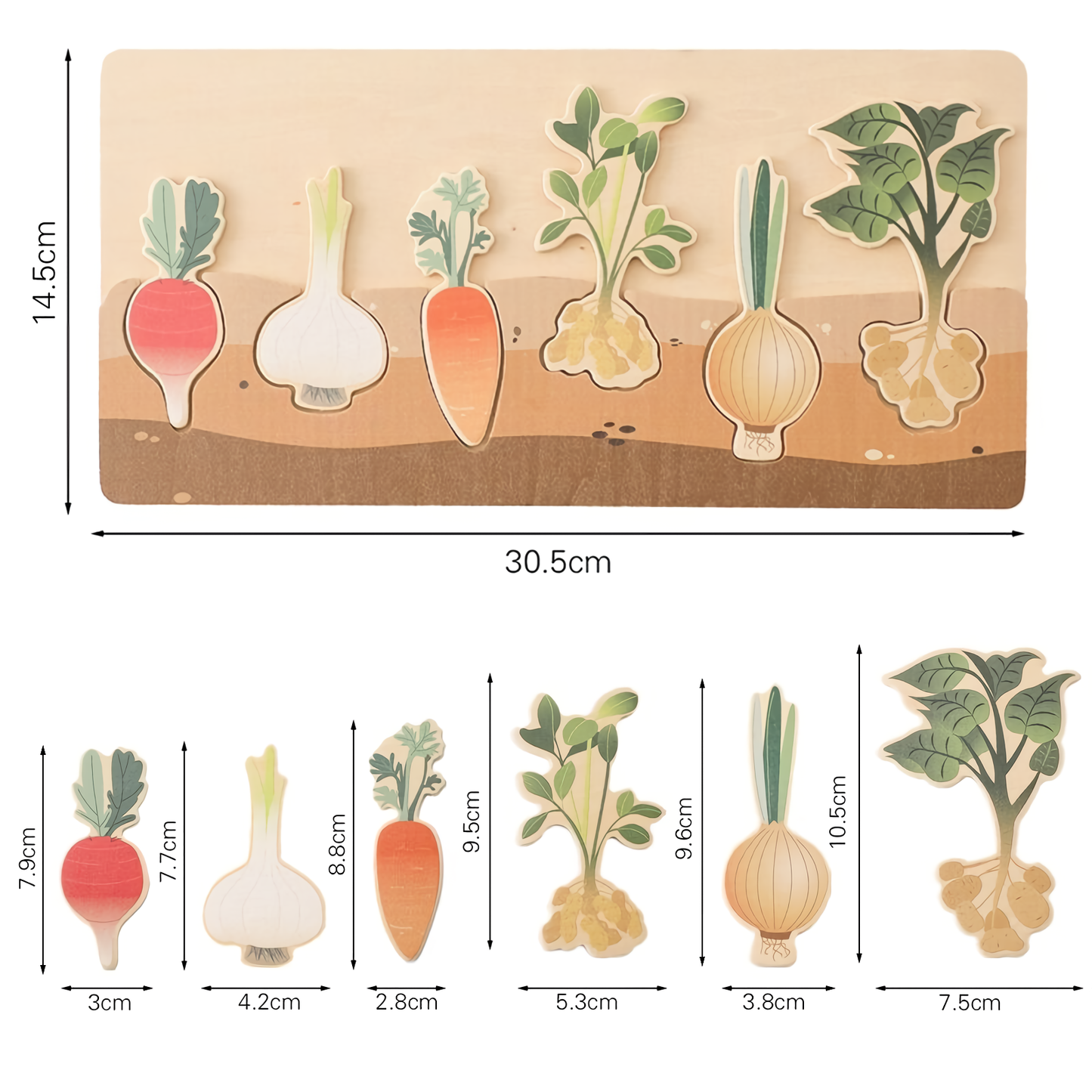 Wooden vegetables puzzle