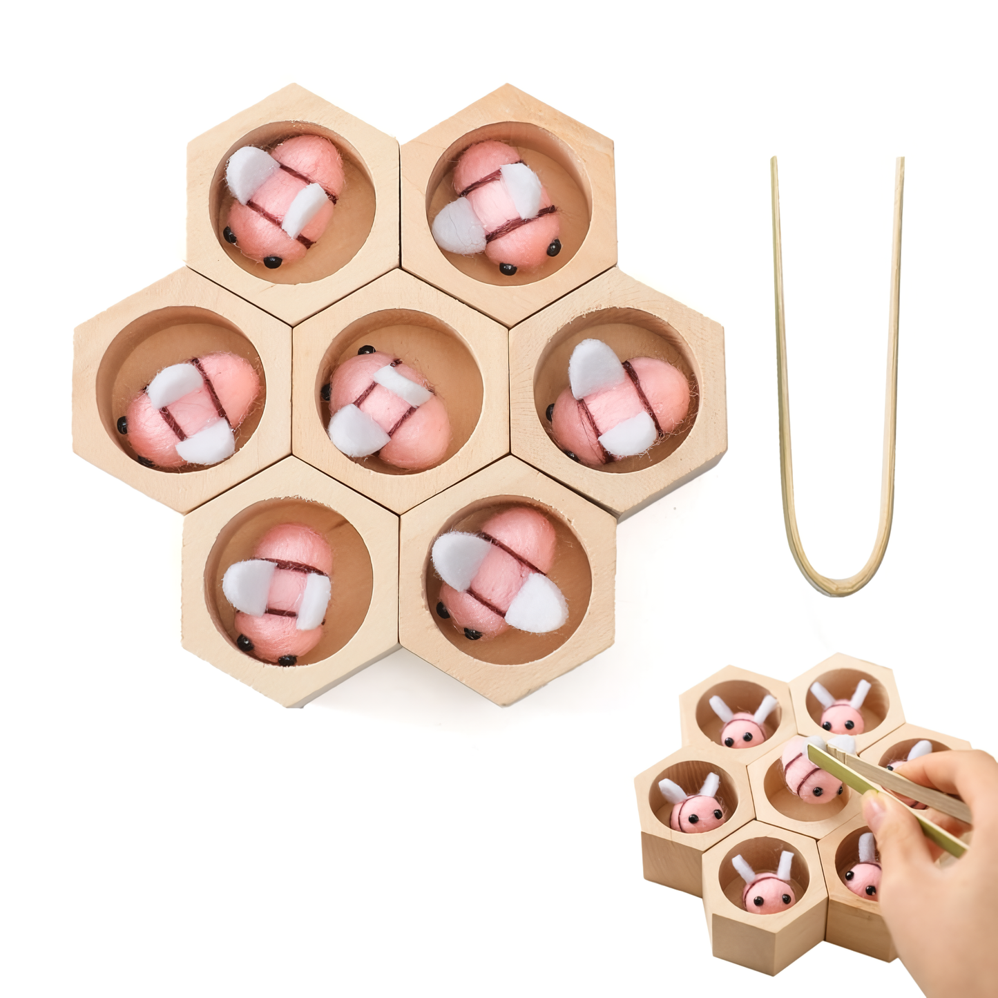 Wooden beehive toy