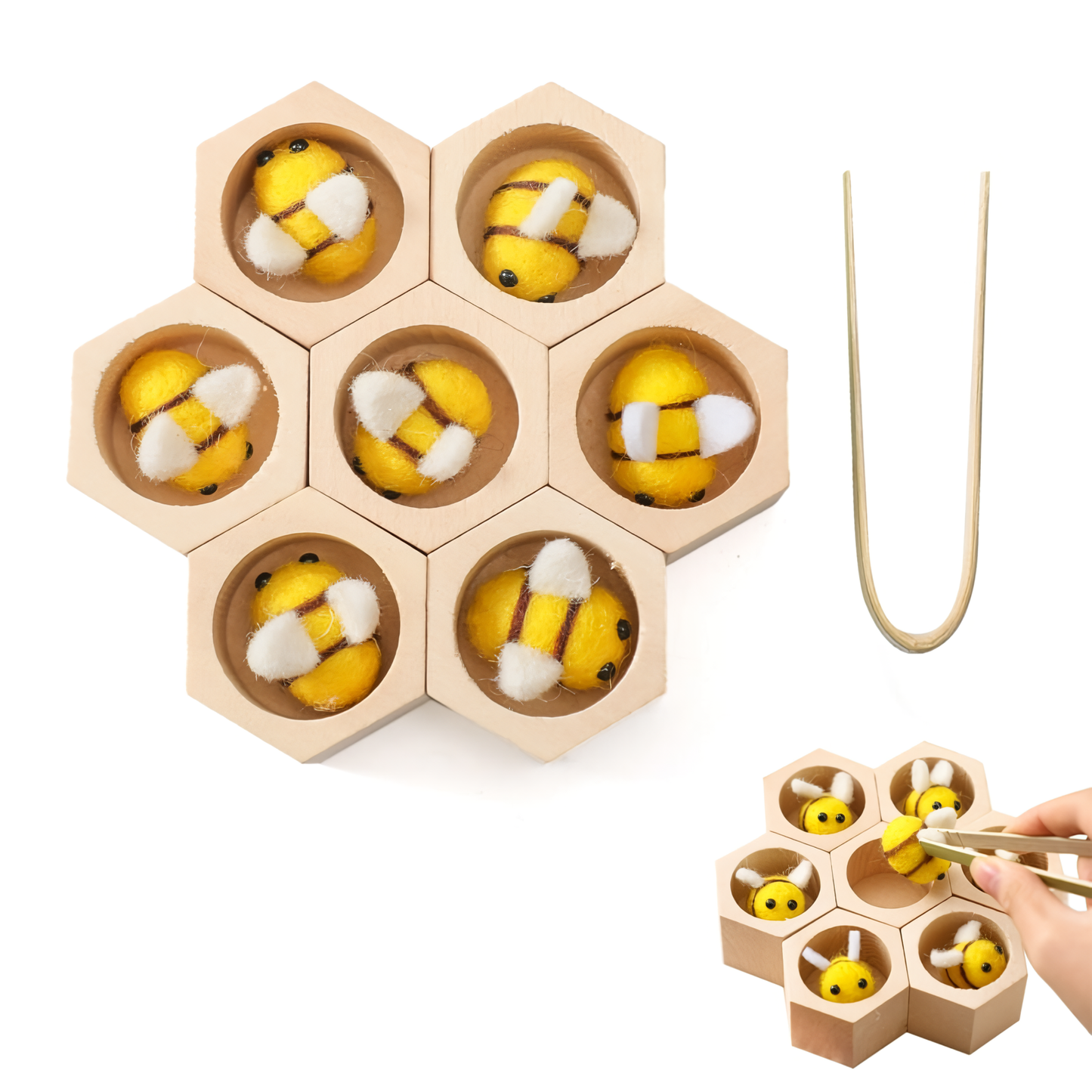 Wooden beehive toy