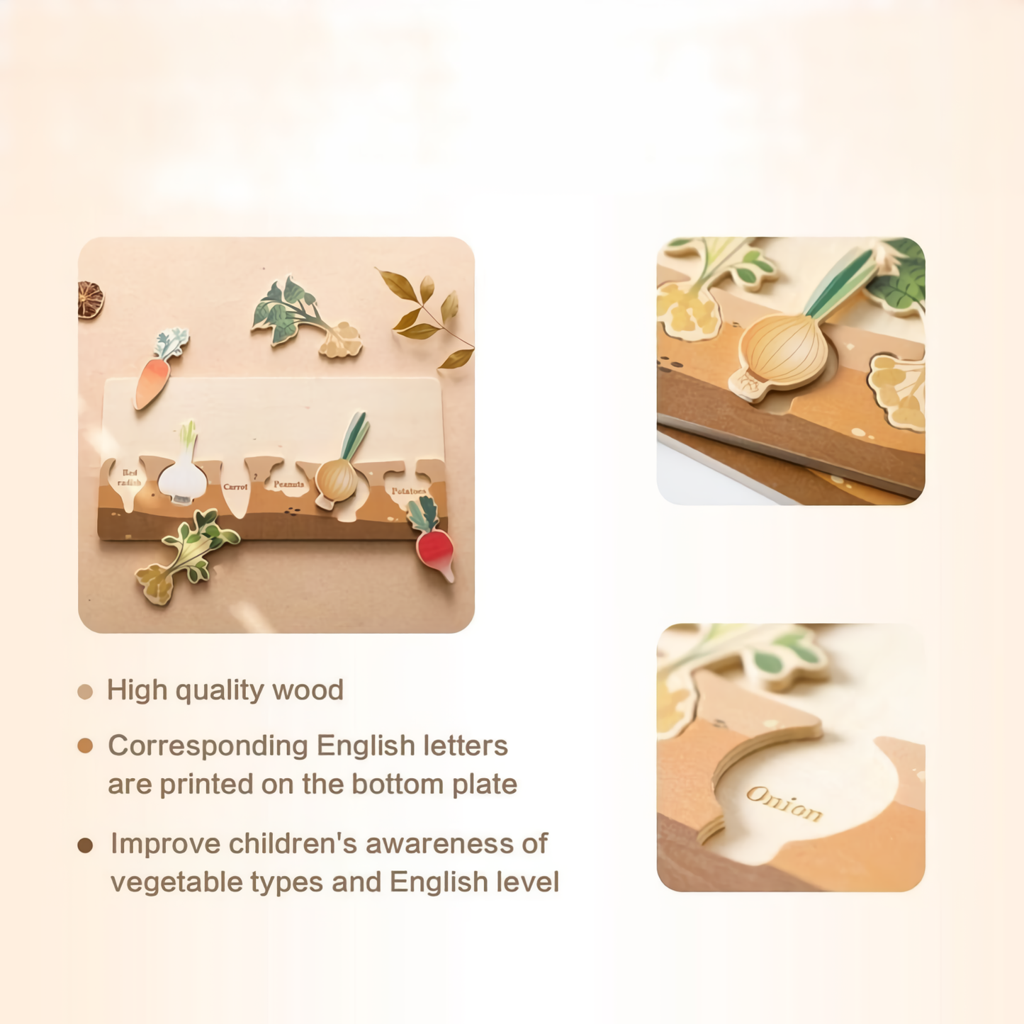 Wooden vegetables puzzle