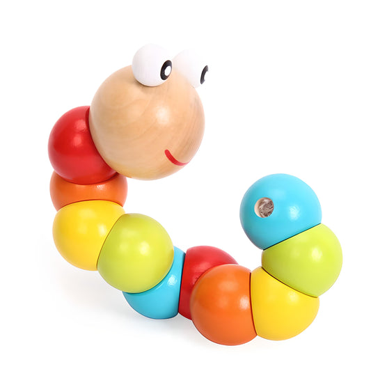 Wooden worm toy